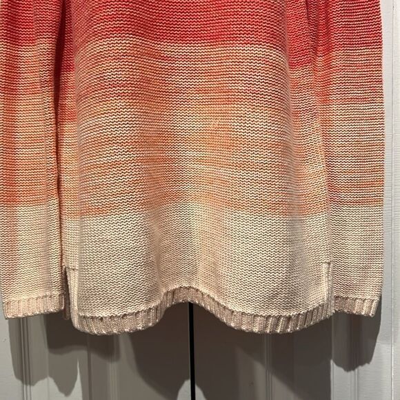 Natural Reflections Cotton Orange Toned Ombre Long Sleeve Sweater Size L - Picture 5 of 13